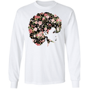 African American T-Shirt Black Girl With Flowers Hair CustomCat