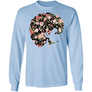 African American T-Shirt Black Girl With Flowers Hair CustomCat