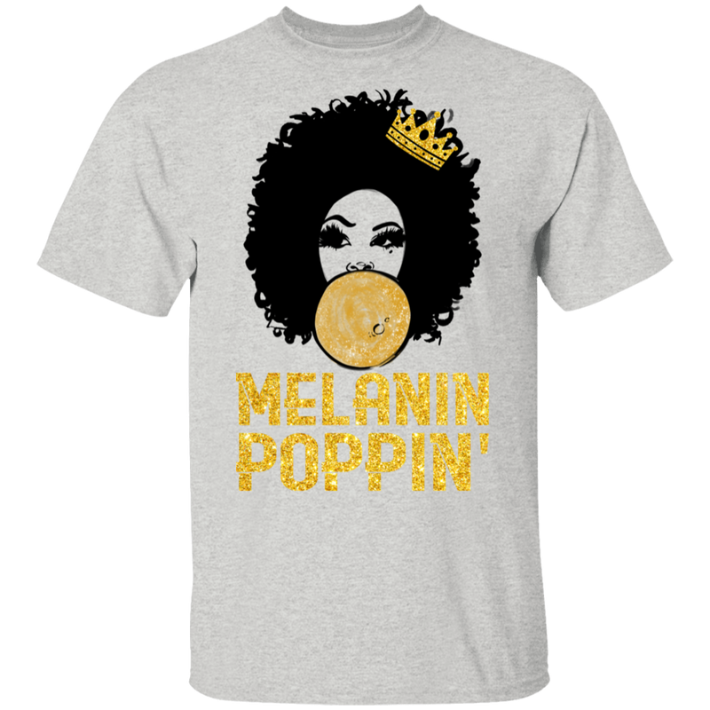 African American T-Shirt Melanin Poppin' Balloons Crown Black History Month Shirt For African Pride CustomCat