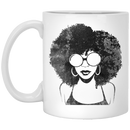 African American Coffee Mug Black Lady Afro Art For Women Girls 11oz - 15oz White Mug