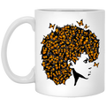 African American Coffee Mug Butterflies Hair Black Girl 11oz - 15oz White Mug