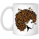 African American Coffee Mug Butterflies Hair Black Girl 11oz - 15oz White Mug