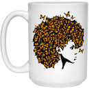 African American Coffee Mug Butterflies Hair Black Girl 11oz - 15oz White Mug