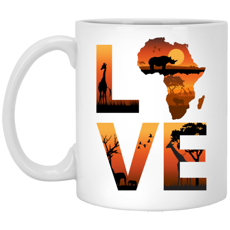 African American Coffee Mug Love Africa 11oz - 15oz Black Mug