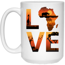 African American Coffee Mug Love Africa 11oz - 15oz Black Mug