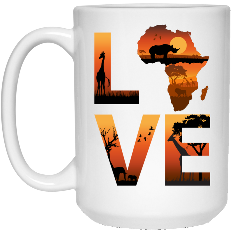 African American Coffee Mug Love Africa 11oz - 15oz Black Mug