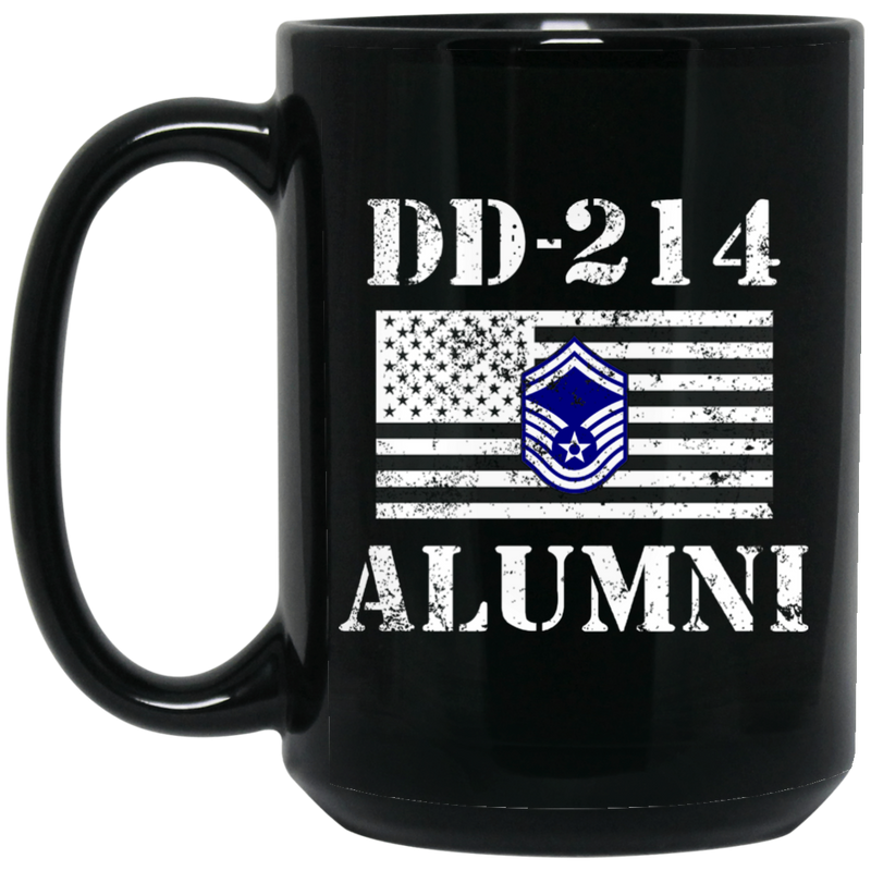 Air Force Coffee Mug DD 214 Alumni - Air Force Senior Master Sergeant 11oz - 15oz Black Mug