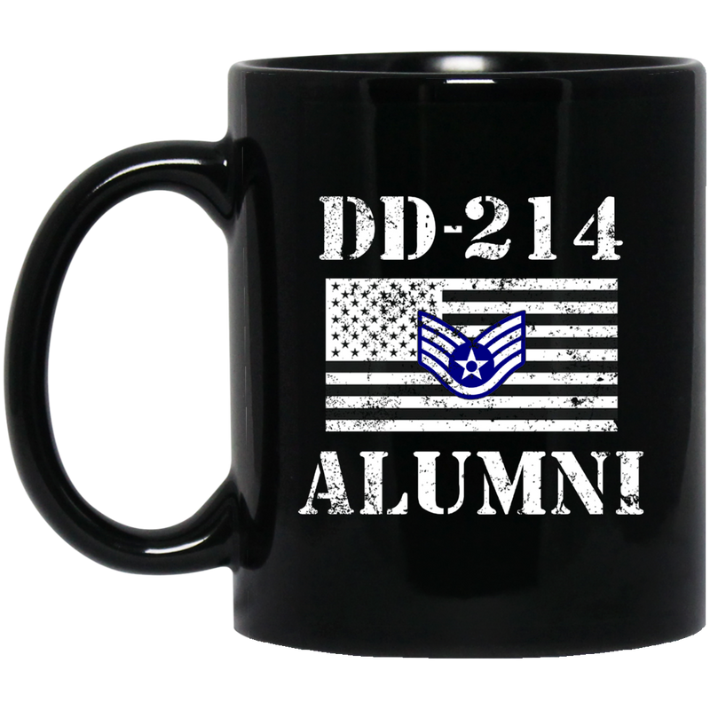 Air Force Coffee Mug DD 214 Alumni - Air Force Staff Sergeant 11oz - 15oz Black Mug CustomCat