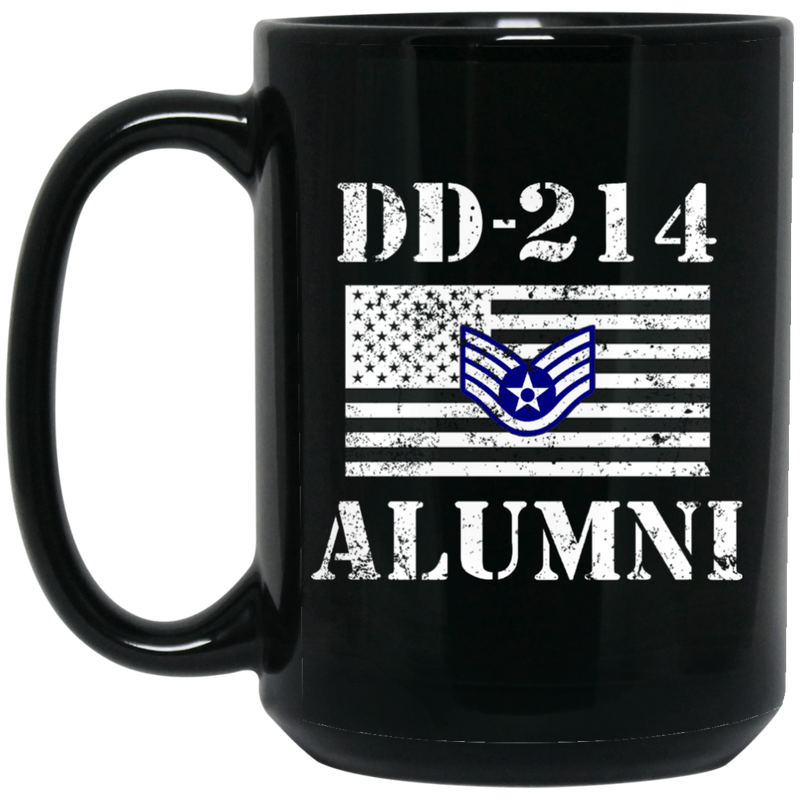 Air Force Coffee Mug DD 214 Alumni - Air Force Staff Sergeant 11oz - 15oz Black Mug CustomCat