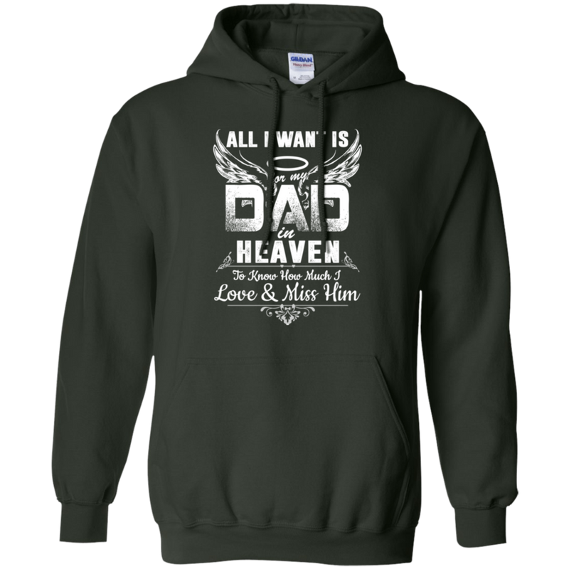 All i want is for my dad in heaven to knew how much i love & miss him T-shirts CustomCat