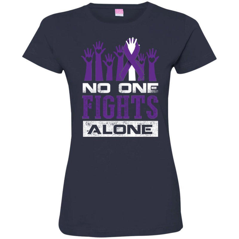 Alzheimer Awareness T Shirt No One Fights Alone Shirts CustomCat