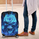 Amazing Blue Fire Skull Luggage Covers interestprint