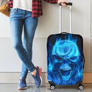 Amazing Blue Fire Skull Luggage Covers interestprint