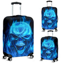 Amazing Blue Fire Skull Luggage Covers interestprint