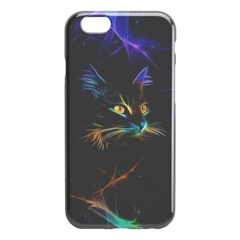 Amazing Neon Light Cat iPhone Case teelaunch