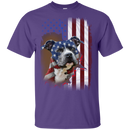 American Staffordshire Terrier American Flag Dogs T-shirt CustomCat