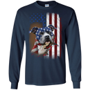 American Staffordshire Terrier American Flag Dogs T-shirt CustomCat