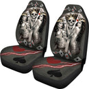Antique Skull King And Queen Playing Card - Amazing Car Seat Covers (Set Of 2)