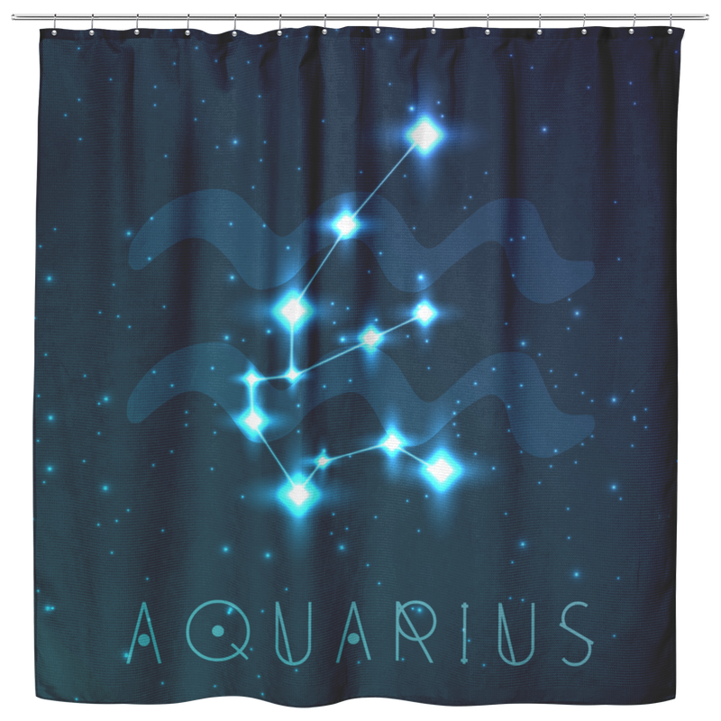 Aquarius Shower Curtains Aquarius Zodiac Sign Astrology Shower Curtains Spiritual Horoscope Constellations Stars For Bathroom Decor