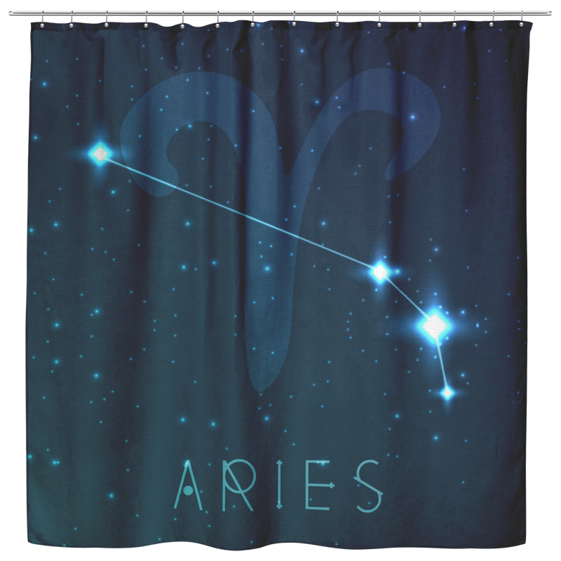 Aries Shower Curtains Aries Zodiac Sign Astrology Shower Curtains Spiritual Horoscope Constellations Stars For Bathroom Decor