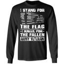 Army Veteran I Stand For The Flag I Kneel For The Fallen T-Shirt CustomCat