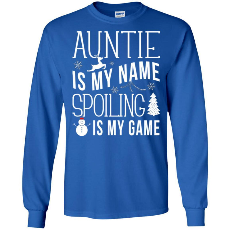 Auntie Is My Name Spoiling Is My Game Merry Christmas Funny Gift Shirts CustomCat