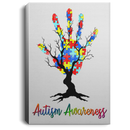Autism Awareness Canvas - Autism Awareness Hand And Tree Canvas Wall Art Decor