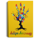 Autism Awareness Canvas - Autism Awareness Hand And Tree Canvas Wall Art Decor