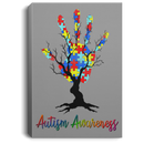 Autism Awareness Canvas - Autism Awareness Hand And Tree Canvas Wall Art Decor