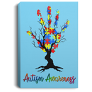 Autism Awareness Canvas - Autism Awareness Hand And Tree Canvas Wall Art Decor