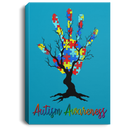 Autism Awareness Canvas - Autism Awareness Hand And Tree Canvas Wall Art Decor