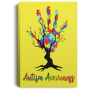 Autism Awareness Canvas - Autism Awareness Hand And Tree Canvas Wall Art Decor