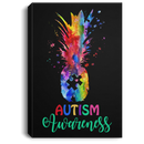 Autism Awareness Canvas - Autism Awareness Pineapple Puzzle Rainbow Canvas Wall Art Decor