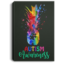 Autism Awareness Canvas - Autism Awareness Pineapple Puzzle Rainbow Canvas Wall Art Decor