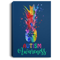 Autism Awareness Canvas - Autism Awareness Pineapple Puzzle Rainbow Canvas Wall Art Decor