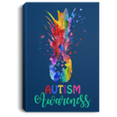 Autism Awareness Canvas - Autism Awareness Pineapple Puzzle Rainbow Canvas Wall Art Decor