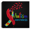 Autism Awareness Canvas - Feather Birds Puzzle Ribbon Cool Autism Awareness Canvas