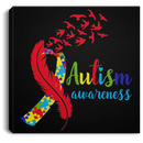 Autism Awareness Canvas - Feather Birds Puzzle Ribbon Cool Autism Awareness Canvas
