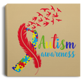 Autism Awareness Canvas - Feather Birds Puzzle Ribbon Cool Autism Awareness Canvas