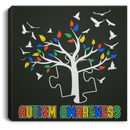 Autism Awareness Canvas - Autism Puzzle Tree Birds Canvas