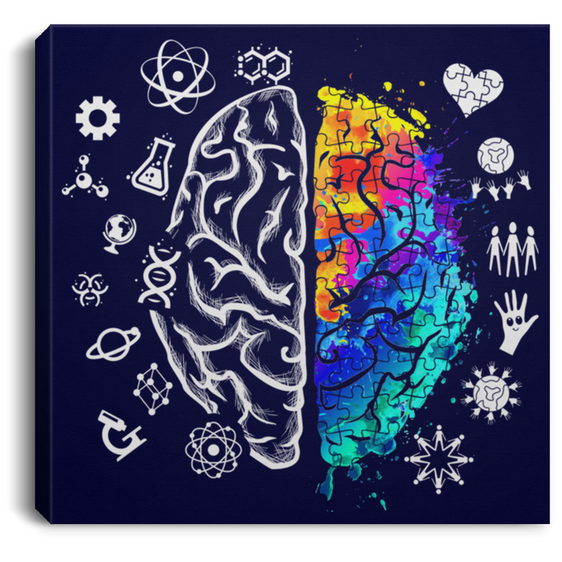 Autism Awareness Brain Science Puzzles Canvas