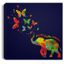 Autism Awareness Canvas - Elephant And Butterfly Canvas Wall Art Decor