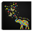 Autism Awareness Canvas - Never walk Alone Elephant Canvas Wall Art Decor