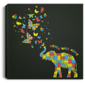 Autism Awareness Canvas - Never walk Alone Elephant Canvas Wall Art Decor