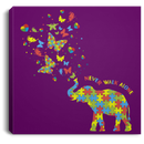 Autism Awareness Canvas - Never walk Alone Elephant Canvas Wall Art Decor