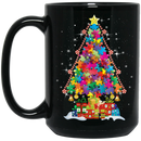 Autism Shaped as Christmas Tree Printed Mug 11 Oz - 15 Oz CustomCat