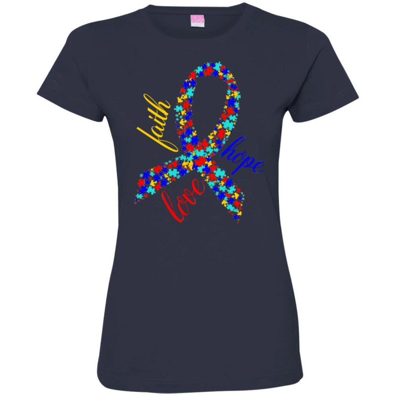 Autism T-Shirt Faith Hope Love Awareness Day Gift Tee Shirts CustomCat