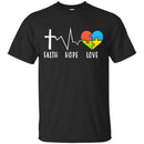 Autism T-Shirt Faith Hope Love Heart Puzzle Piece Awareness Day Gift Tee Shirts CustomCat