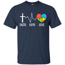Autism T-Shirt Faith Hope Love Heart Puzzle Piece Awareness Day Gift Tee Shirts CustomCat