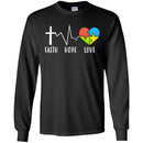 Autism T-Shirt Faith Hope Love Heart Puzzle Piece Awareness Day Gift Tee Shirts CustomCat